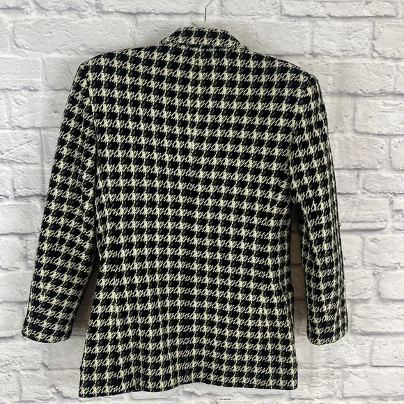 Lloyd Williams Vintage Dark Academia Houndstooth Woolblend Blazer  Size 4 - Picture 7 of 9